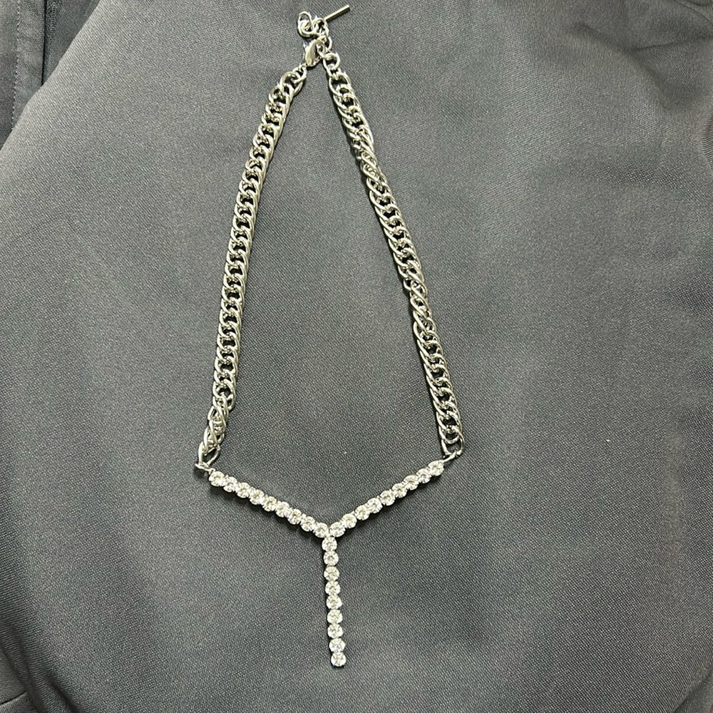 Y/PROJECT Solid Brass and Crystal Adjustable Necklace